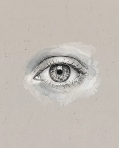 Minimalist Pencil Illustration of Grey Eye