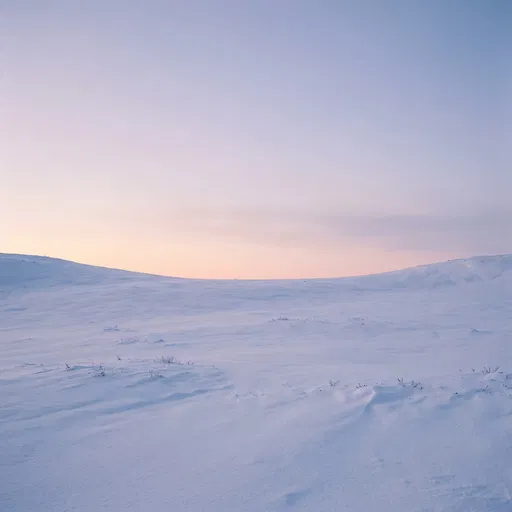 Minimalist Pastel Twilight Over Snowy Tundra
