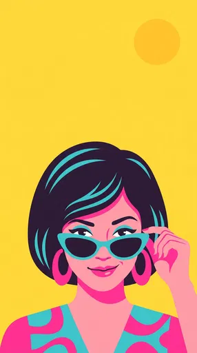 Pop Art Woman Lowering Retro Sunglasses