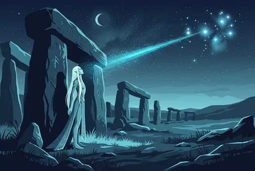 Celestial Figure Among Ancient Megalithic Stones