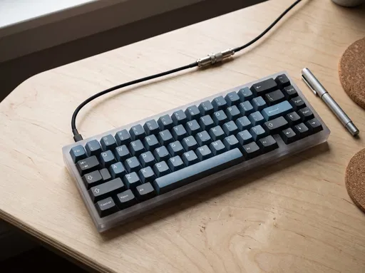Custom Mechanical Keyboard on Plywood Desk