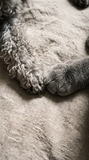 Dog and Cat Paws Touching