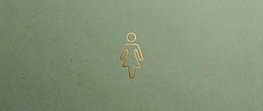 Gold Female Icon on Green Paper