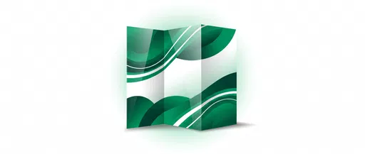 Green and White Folded Brochure Illustration