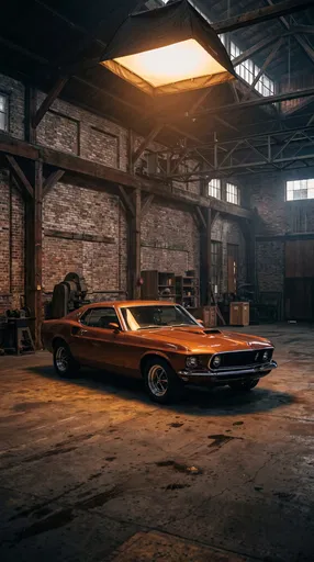 Copper Muscle Car in Warehouse