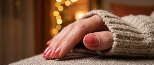 Close-Up of Glossy Rose Manicure