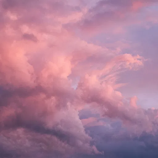 Blush Pink and Mauve Twilight Clouds