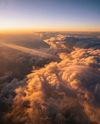 Golden Sunrise Over Dramatic Storm Clouds