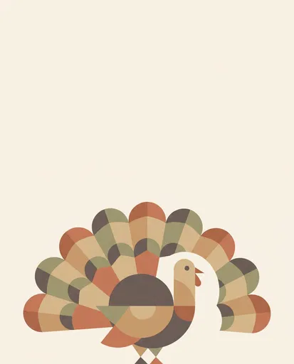 Minimalist Geometric Thanksgiving Turkey Illustration