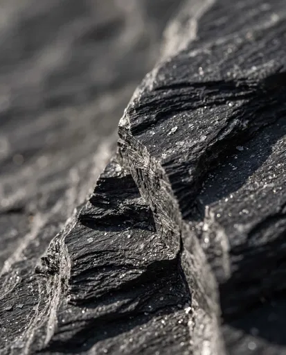 Macro Close-Up of Dark Slate Stone