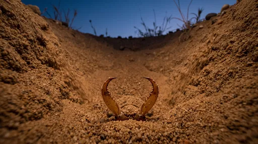 Antlion Larva Mandibles in Sand Trap