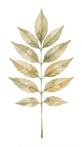 Watercolor Compound Ash Leaf Branch