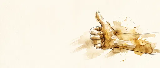 Sepia Watercolor Hand Giving Thumbs Up