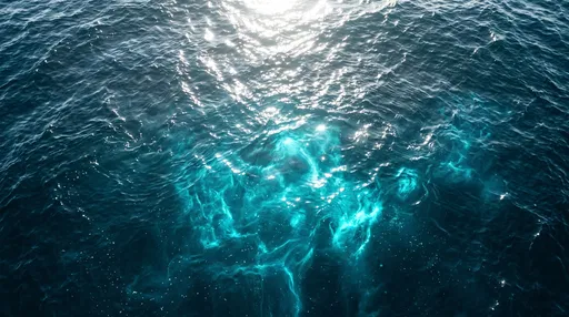 Glowing Cyan Bioluminescent Ocean Water Texture