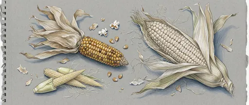 Colored Pencil Drawing of Assorted Corn
