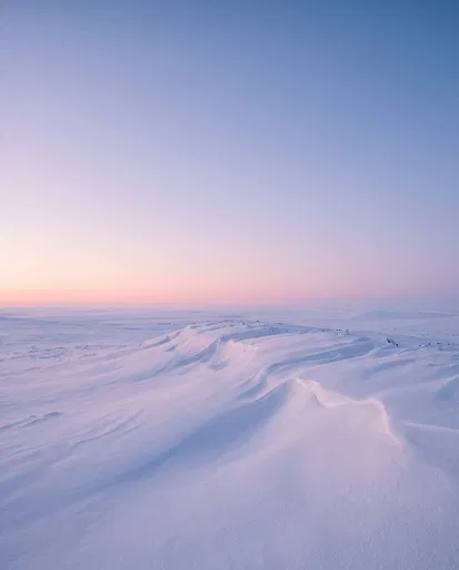 Snowy Tundra Ridge at Pastel Twilight