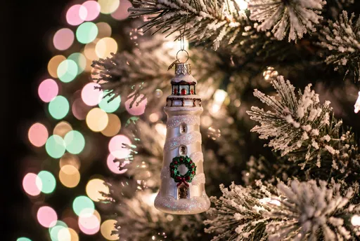 Glass Lighthouse Christmas Tree Ornament