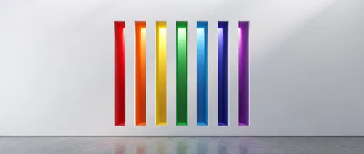 Rainbow Architectural Slots in White Wall