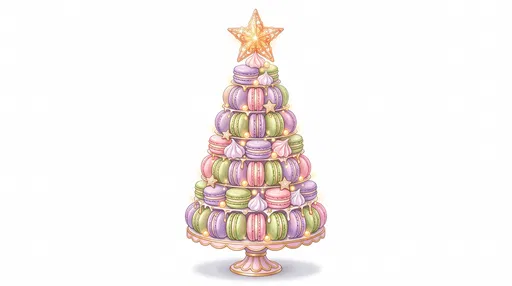 Pastel Macaron Christmas Tree Illustration
