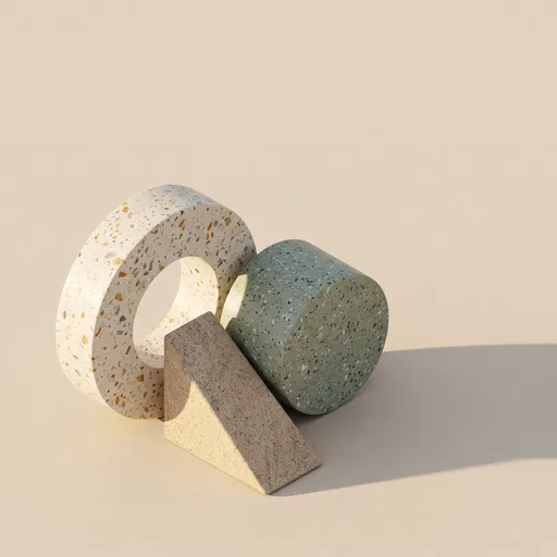 Minimalist Terrazzo Geometric Shapes Copy Space