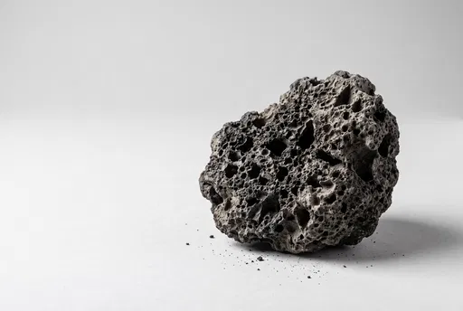 Porous Volcanic Scoria Rock on Grey