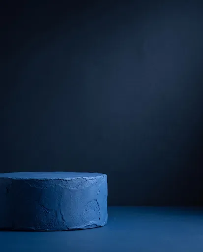 Textured Blue Plaster Podium Backdrop