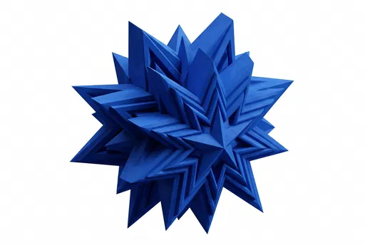 Blue 3D Geometric Star Burst
