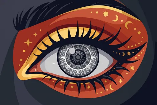 Mystical Grey Eye Vector Illustration