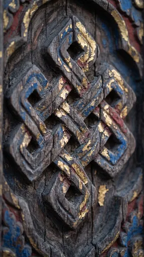 Carved Wooden Endless Knot Panel
