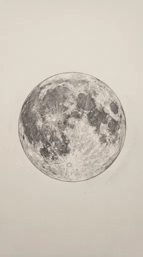 Graphite Pencil Drawing of Full Moon