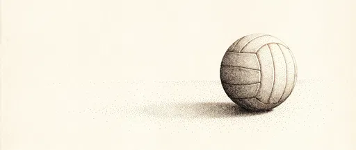 Stippled Volleyball Illustration on Ivory Paper