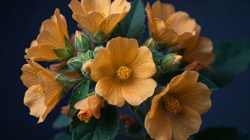Cluster of Golden Orange Ilima Flowers