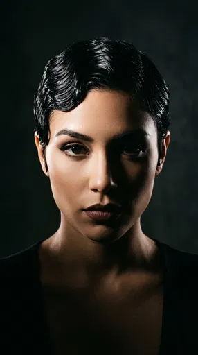 Dramatic Portrait of Woman with Finger Waves