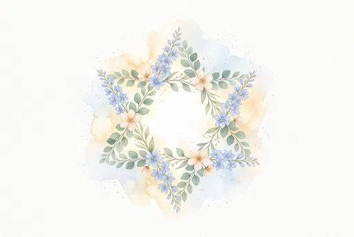 Watercolor Floral Star of David Wreath