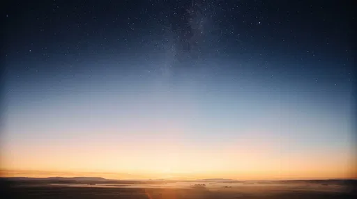 Starry Twilight Sky Over Misty Horizon