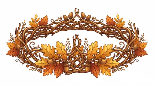 Autumn Woodland Oak Leaf Crown Clipart