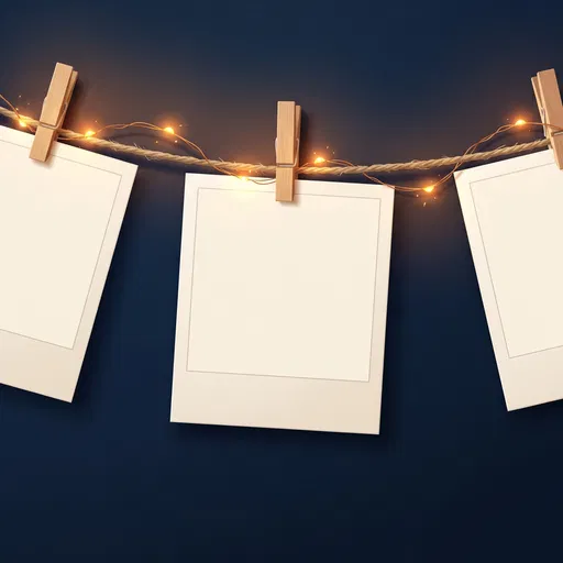 Blank Instant Photo Frames on Twine
