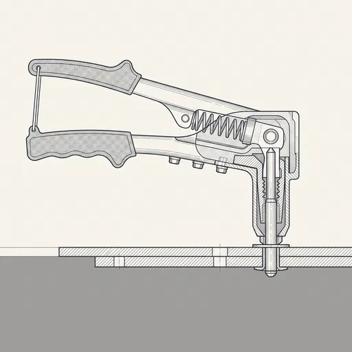 Pop Rivet Gun Section Drawing
