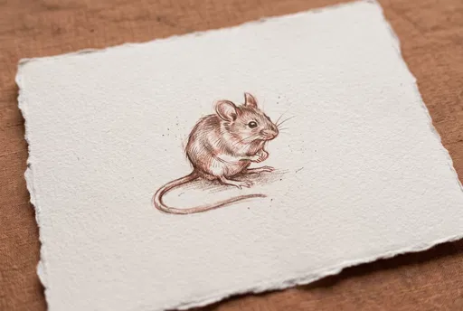 Sepia Sketch of a Field Mouse
