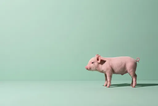 Pink Piglet Profile on Mint Background