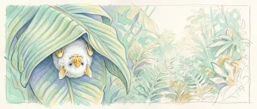 Pastel Sketch of Honduran White Bat