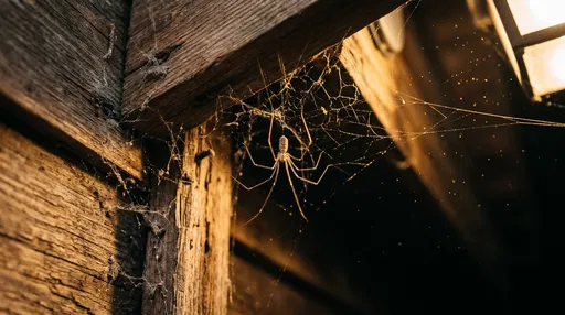 Cellar Spider in Wooden Porch Corner