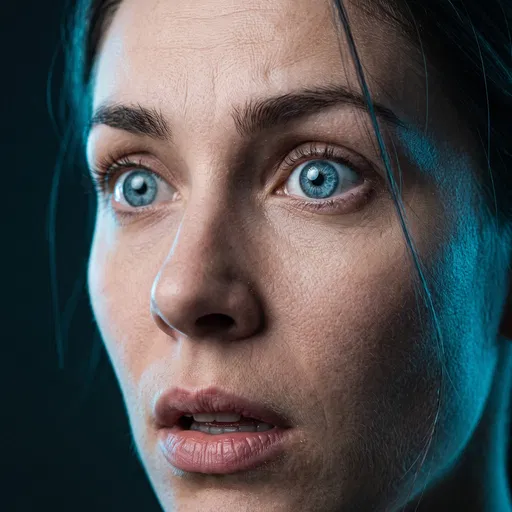 Close-Up Portrait of Surprised Woman