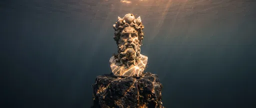 Underwater Ancient Ocean Deity Bust