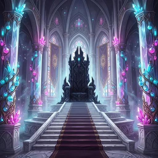 Fantasy Obsidian Throne Room Concept Art