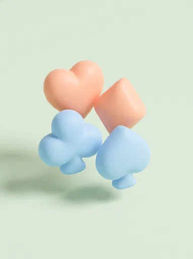 Plump Pastel 3D Card Suits