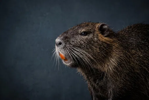 Studio Profile Portrait of a Nutria