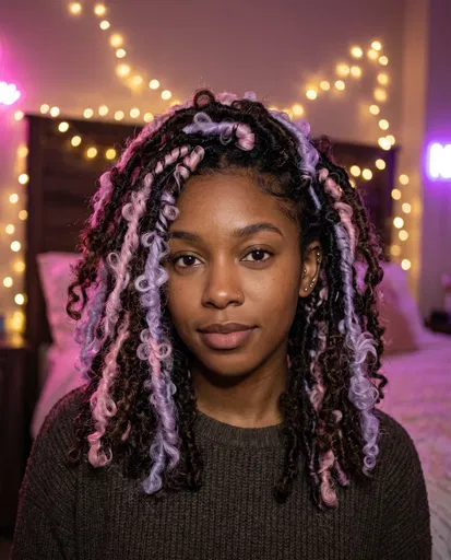 Young Woman With Pastel Butterfly Locs
