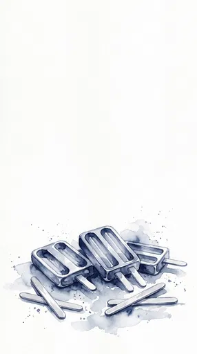 Indigo Watercolor Popsicle Molds Illustration