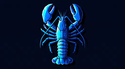 Geometric Electric Blue Lobster Vector Illustration